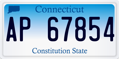 CT license plate AP67854