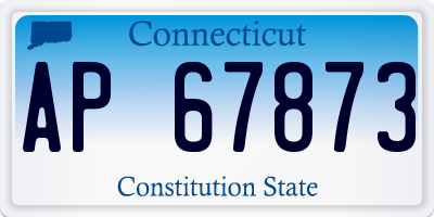 CT license plate AP67873