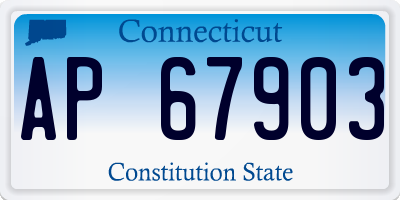 CT license plate AP67903