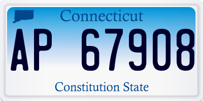 CT license plate AP67908