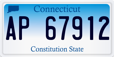 CT license plate AP67912