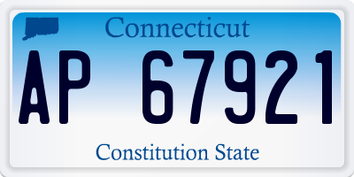 CT license plate AP67921