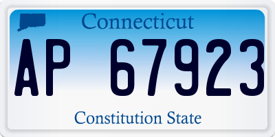 CT license plate AP67923