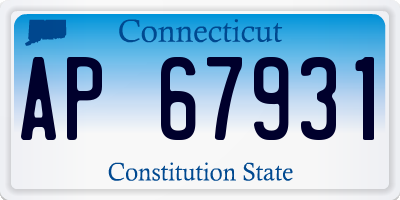 CT license plate AP67931