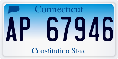 CT license plate AP67946