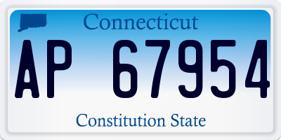 CT license plate AP67954