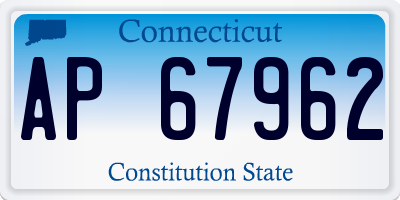 CT license plate AP67962