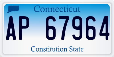 CT license plate AP67964