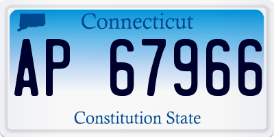 CT license plate AP67966