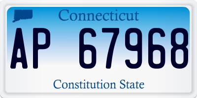 CT license plate AP67968