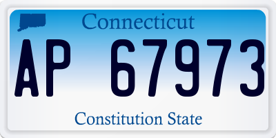 CT license plate AP67973