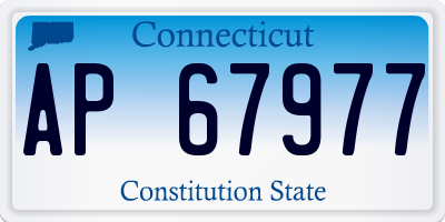 CT license plate AP67977