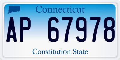 CT license plate AP67978