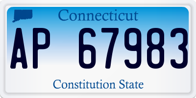 CT license plate AP67983