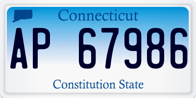 CT license plate AP67986