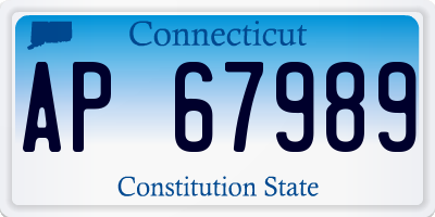 CT license plate AP67989