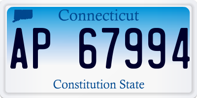 CT license plate AP67994
