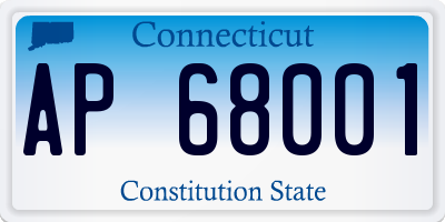 CT license plate AP68001