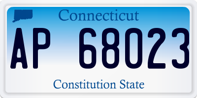 CT license plate AP68023