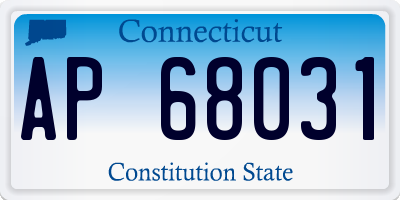CT license plate AP68031