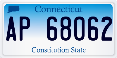 CT license plate AP68062