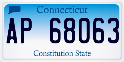 CT license plate AP68063