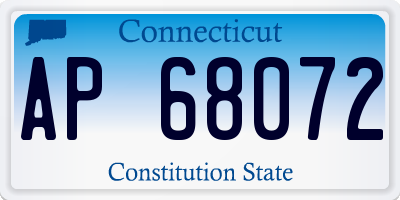 CT license plate AP68072