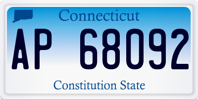 CT license plate AP68092