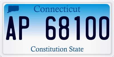 CT license plate AP68100