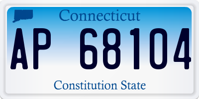 CT license plate AP68104