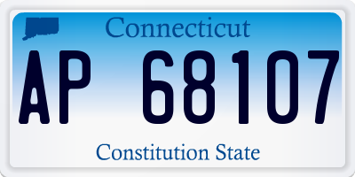 CT license plate AP68107