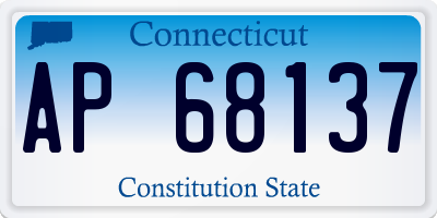 CT license plate AP68137