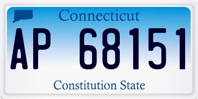 CT license plate AP68151
