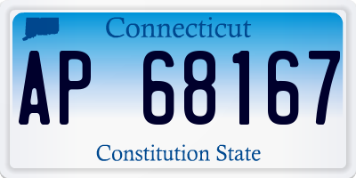 CT license plate AP68167
