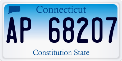 CT license plate AP68207