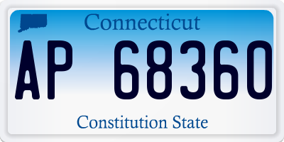 CT license plate AP68360