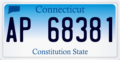 CT license plate AP68381