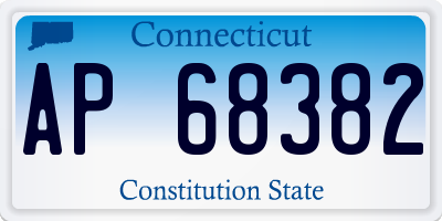CT license plate AP68382