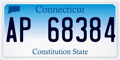 CT license plate AP68384