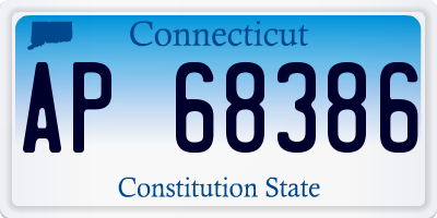 CT license plate AP68386