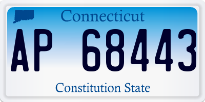 CT license plate AP68443