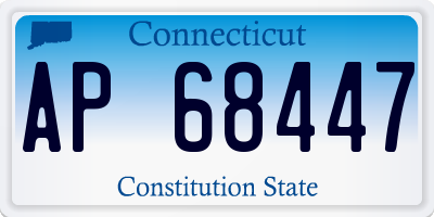 CT license plate AP68447