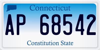 CT license plate AP68542