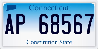 CT license plate AP68567