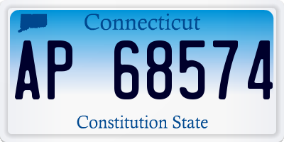 CT license plate AP68574