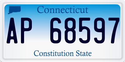 CT license plate AP68597