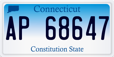 CT license plate AP68647