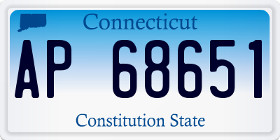 CT license plate AP68651