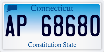 CT license plate AP68680