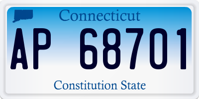 CT license plate AP68701